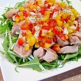蒸し鶏と野菜のカラフルサラダ
